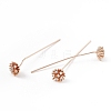 Brass Micro Pave Clear Cubic Zirconia Flower Head Pins LS-KK-G413-01KCG-2