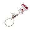 Glass Seed & Plastic Pearl & Alloy Keychain KEYC-MZ00025-03-4