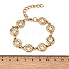 304 Stainless Steel Crystal Rhinestone Flat Round Link Chain Bracelets SA-CBAF6AD-10G-5
