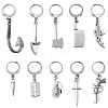 10Pcs 10 Style Killer's Weapon Theme Alloy Pendant Locking Stitch Markers HJEW-CJ00010-3