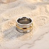 304 Stainless Steel Wide Band Finger Rings WG759FC-01-3