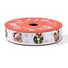 5 Yards Christmas Polyester Printed Grosgrain Ribbon OCOR-A008-01D-1