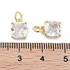 Brass Micro Pave Cubic Zirconia Charms KK-C051-15G-01-3