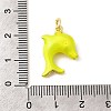 Brass Enamel Sea Animals Pendants KK-I378-14G-B-4