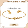 1Pc Brass Adjustable Bangle for Women BJEW-LP0003-40-2
