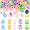 40Pcs 5 Styles UV Plating Opaque Acrylic European Beads OACR-TA0004-91-1