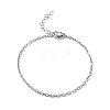 Non-Tarnish 304 Stainless Steel Cable Chain Bracelet for Men Women STAS-B039-04P-1