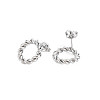 Non-Tarnish 304 Stainless Steel Twist Rope Ring Stud Earrings for Woman X-EJEW-N097-006P-2