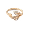 Brass Micro Pave Cubic Zirconia Cuff Ring Setting KK-A244-01F-G-2