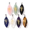 Natural Mixed Gemstone Gold Sun Pattern Pendants G-L524-14P-1