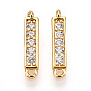 Brass Micro Pave Clear Cubic Zirconia Connector Charms KK-N261-79G-1