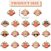 36Pcs 18 Styles Cute Printed Alloy Pendants ENAM-SZ0004-27-2