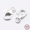 Anti-Tarnish Rhodium Plated 925 Sterling Silver Lobster Claw Clasps STER-K167-074D-P-4