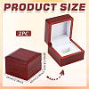 Square Wooden One Championship Ring Display Box CON-WH0095-71A-2