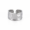 Non-Tarnish 304 Stainless Steel Hammered Cuff Ring X-RJEW-N038-045P-1