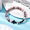 2Pcs Natural & Synthetic Gemstone Beads Stretch Bracelets BJEW-JB11318-3