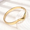 Curved 304 Stainless Steel Hinged Bangles for Women BJEW-B168-07G-3