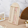 Desktop MDF Covered with Velveteen Cloth Necklace Organizer Display Stands with Iron Hooks ODIS-WH0078-98-4