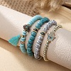 Bohemian Glass Beaded Stretch Bracelet Sets QN1212-10-1