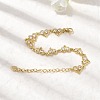 Heart Brass Micro Pave Cubic Zirconia Link Chain Bracelets BJEW-L715-01G-01-2