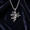 Halloween Alloy Skull Angel Pendant Necklaces WGD7B56-01-3