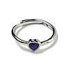 Heart Natural Lapis Lazuli Adjustable Rings RJEW-Q818-02P-03-3