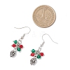 Brass Glass Dangle Earrings EJEW-JE06636-4