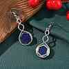 Hexagon Natural Lapis Lazuli Dangle Earrings EJEW-K298-01P-04-2