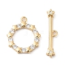 Brass Pave Clear Cubic Zirconia Toggle Clasps KK-P234-87G-1