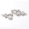 Brass Micro Pave Cubic Zirconia Fold Over Clasps ZIRC-F013-01-FF-4