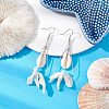 Natural Trochid Shell & Cowrie Shell Dangle Earrings EJEW-JE06081-2