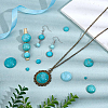 180Pcs 8 Styles Craft Findings Dyed Synthetic Turquoise Gemstone Flat Back Dome Cabochons G-PH0003-28-4