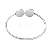 304 Stainless Steel Blank Bangle Bases with Flat Round Tray STAS-G337-01P-3