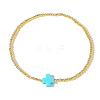 Brass Round Beads Stretch Bracelets VH4184-6-1