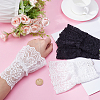 Gorgecraft 2 Pairs 2 Colors Cotton Lace Sleeves AJEW-GF0008-67-3