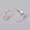 Silver Color Plated Brass Leverback Earring Findings X-KK-B797-S-NF-2