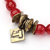 Tibetan Style Alloy Rhombus Charm Bracelets BJEW-L548-01-2
