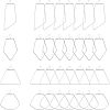48 Pcs 4 Styles 304 Stainless Steel Pendants STAS-UN0022-08P-1