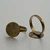 Adjustable Brass Pad Ring Setting Components for Jewelry Making KK-J181-39AB-NF-1