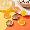 6Pcs 3 Colors Flat Round Resin Fruit Pendants RESI-YW0001-44-5