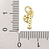 Initial Letter Brass with Cubic Zirconia Charms KK-Q814-26P-G-3