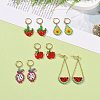 5 Pairs 5 Styles Handmade Japanese Seed Braided Fruit Dangle Leverback Earrings & Stud Earrings EJEW-MZ00022-2