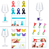   3 Sets 3 Styles Silicone Wine Glass Charms FIND-PH0002-51-7