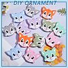 14Pcs 7 Styles Cat Head Silicone Beads JX664A-5