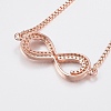 Adjustable Brass Micro Pave Cubic Zirconia Bolo Bracelets BJEW-F302-11-4