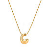 304 Stainless Steel Alphabet Pendant Necklaces for Men and Women GP1122-3-1