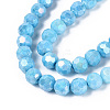 Anti-Tarnish Electroplate Glass Beads Strands EGLA-ZX010-8mm-15-5
