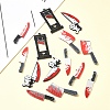 15Pcs 5 Styles Halloween Printed Opaque Acrylic Pendants MACR-YW0003-07-5