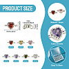 28Pcs 7 Colors Brass Pave Cubic Zirconia Heart Links Connector Charms KK-TA0003-47-4