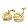 Rack Plating Hollow Heart Brass Dangle Stud Earrings EJEW-L097-30G-2